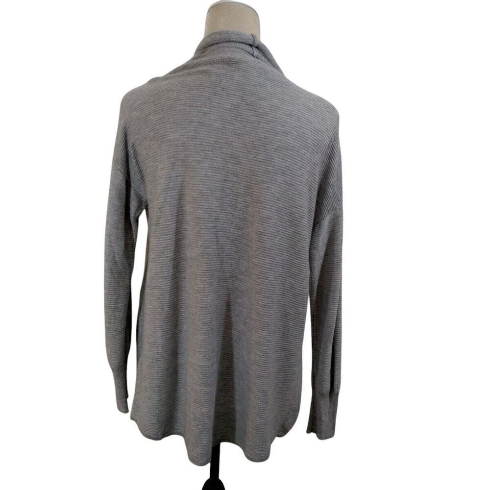 Maurices Gray Open Front Knit Draped Waterfall Cardigan Sweater Women's Size L - Picture 3 of 7